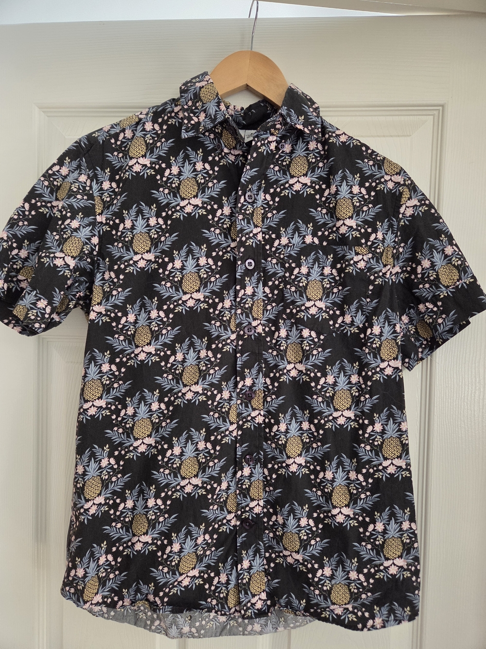 Bennington California Men’s Pineapple Floral Button Down Shirt Size Small